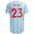Camisola Manchester United Shaw 23 Equipamento Segundo 2021-2022 Manga Curta